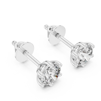 Heart Cut Diamond Solitaire Stud Earrings