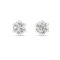 Heart Cut Diamond Solitaire Stud Earrings
