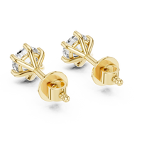 Heart Cut Diamond Solitaire Stud Earrings