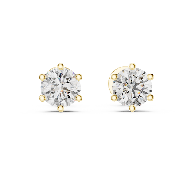 Heart Cut Diamond Solitaire Stud Earrings