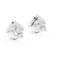 Round Diamond Cushion Halo Stud Earrings