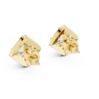 Round Diamond Cushion Halo Stud Earrings