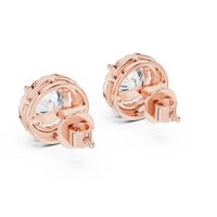 Round Diamond Halo Stud Earrings