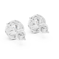 Round Diamond Halo Stud Earrings