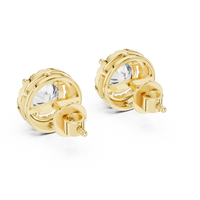 Round Diamond Halo Stud Earrings