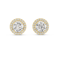 Round Diamond Halo Stud Earrings