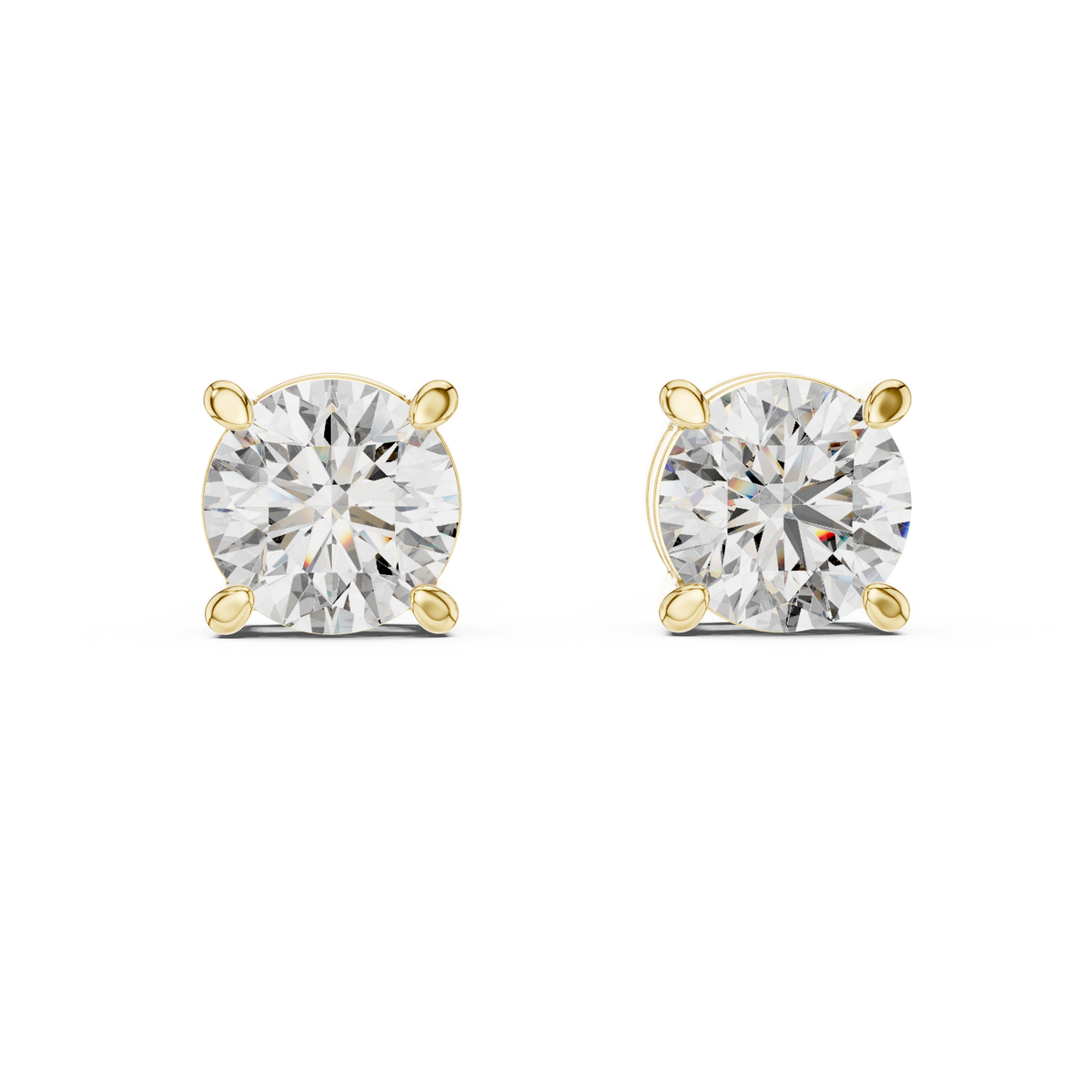 Classic Round Brilliant Solitaire Stud Earrings