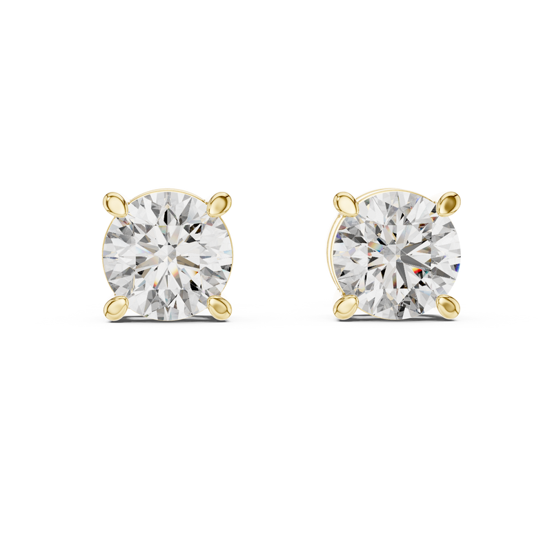 Classic Round Brilliant Solitaire Stud Earrings