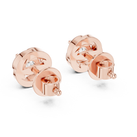 Classic Round Solitaire Twist Basket Stud Earrings
