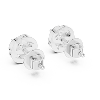 Classic Round Solitaire Twist Basket Stud Earrings