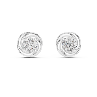 Classic Round Solitaire Twist Basket Stud Earrings