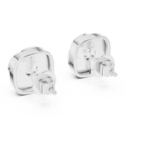 Round Cushion Swirl Solitaire Diamond Stud Earrings