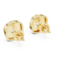Round Cushion Swirl Solitaire Diamond Stud Earrings