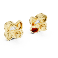 Round Floral Swirl Solitaire Diamond Stud Earrings