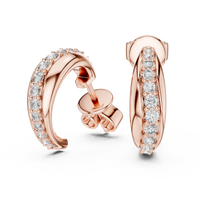 Graduated Round Diamond Hoop Earrings