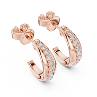 Graduated Round Diamond Hoop Earrings