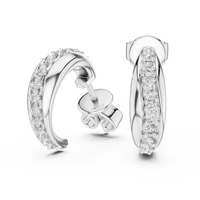 Graduated Round Diamond Hoop Earrings