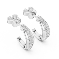 Graduated Round Diamond Hoop Earrings
