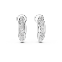 Graduated Round Diamond Hoop Earrings