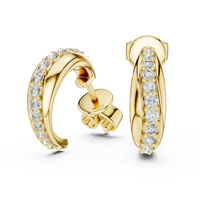 Graduated Round Diamond Hoop Earrings