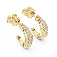 Graduated Round Diamond Hoop Earrings
