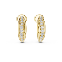 Graduated Round Diamond Hoop Earrings