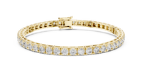 Round Diamond Classic Collet-Set Tennis Bracelet