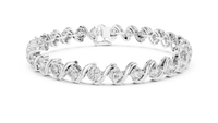 Sculpted Curved Diamond Link Bracelet