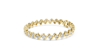 Sculpted Curved Diamond Link Bracelet