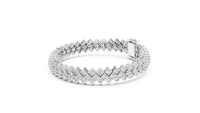 Radiant Floral Cluster Diamond Tennis Bracelet