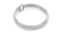 Radiant Floral Cluster Diamond Tennis Bracelet
