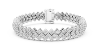 Radiant Floral Cluster Diamond Tennis Bracelet