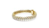 Radiant Floral Cluster Diamond Tennis Bracelet