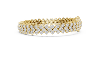 Radiant Floral Cluster Diamond Tennis Bracelet