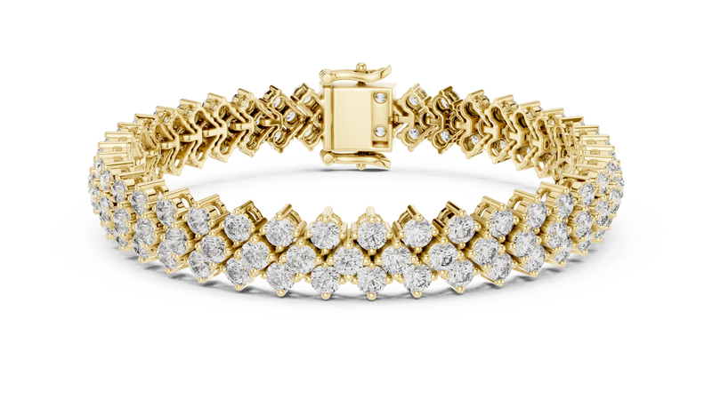 Radiant Floral Cluster Diamond Tennis Bracelet