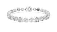 Classic Linear Round Bezel Diamond Tennis Bracelet