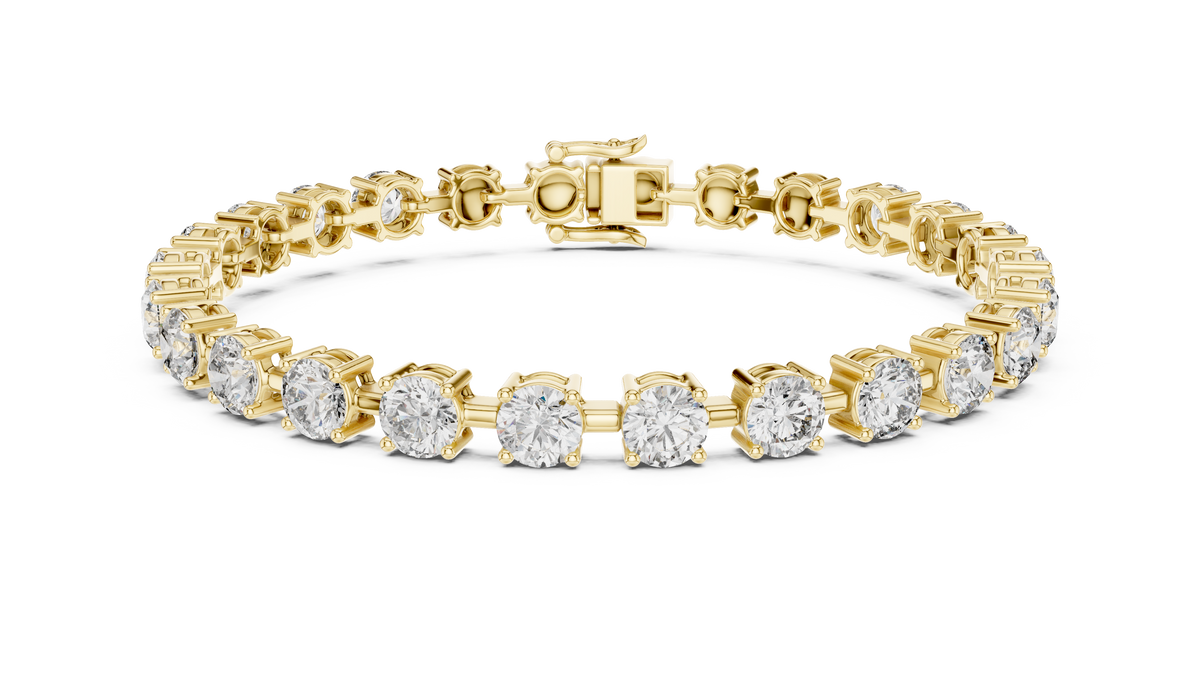 Classic Linear Round Bezel Diamond Tennis Bracelet