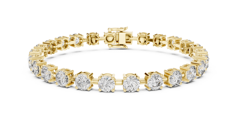 Classic Linear Round Bezel Diamond Tennis Bracelet