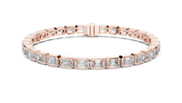 Emerald Cut Diamond Bracelet – 7 Inch Bezel Setting