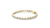Emerald Cut Diamond Bracelet – 7 Inch Bezel Setting
