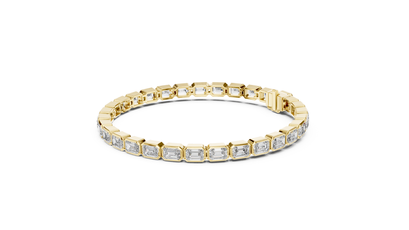 Emerald Cut Diamond Bracelet – 7 Inch Bezel Setting