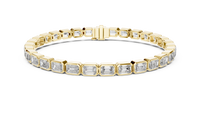Emerald Cut Diamond Bracelet – 7 Inch Bezel Setting