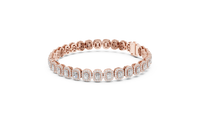 Seraphina Radiant-Cut Diamond Halo Line Bracelet