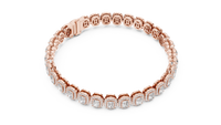 Seraphina Radiant-Cut Diamond Halo Line Bracelet