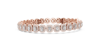 Seraphina Radiant-Cut Diamond Halo Line Bracelet