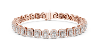 Seraphina Radiant-Cut Diamond Halo Line Bracelet