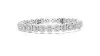 Seraphina Radiant-Cut Diamond Halo Line Bracelet