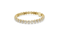 Seraphina Radiant-Cut Diamond Halo Line Bracelet
