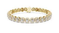 Seraphina Radiant-Cut Diamond Halo Line Bracelet