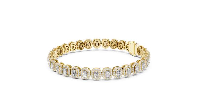 Diamond Tennis Bracelet with Radiant-Cut Accents